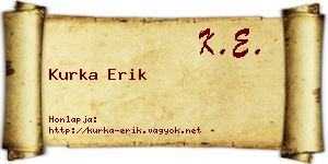 Kurka Erik névjegykártya